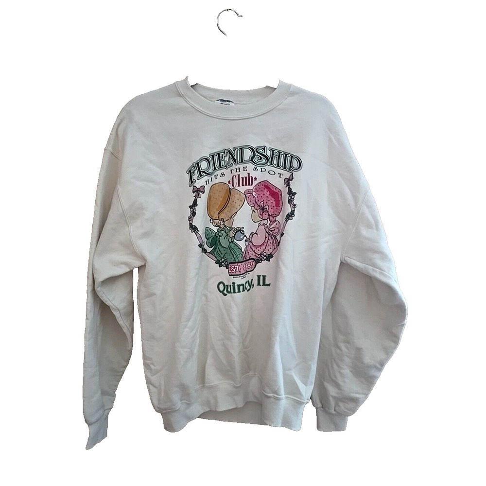 VTG JERZEES White Precious Moments Graphic Pullover Sweatshirt‎ Womans Large